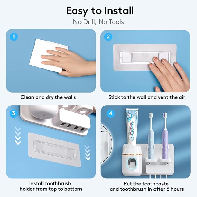 Adhesive Stickers for Toothpaste Dispenser Wall Mounted for Bathroom - Image 2