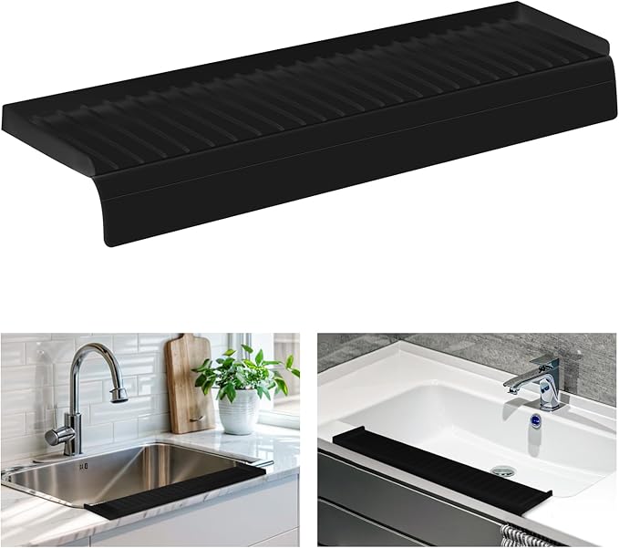 Sink Edge Protector with Suction Cup, Silicone Sink Splash Guard by Lioush