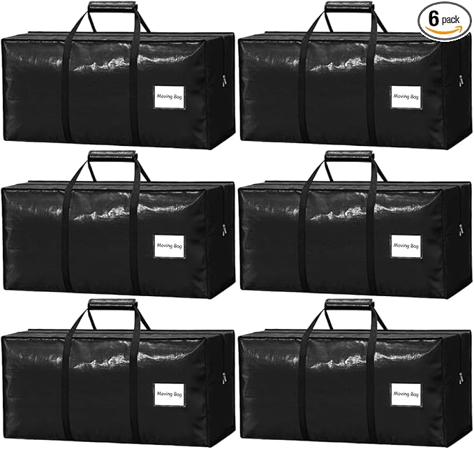 6 Pack Heavy Duty Moving Bags by VISVEIL