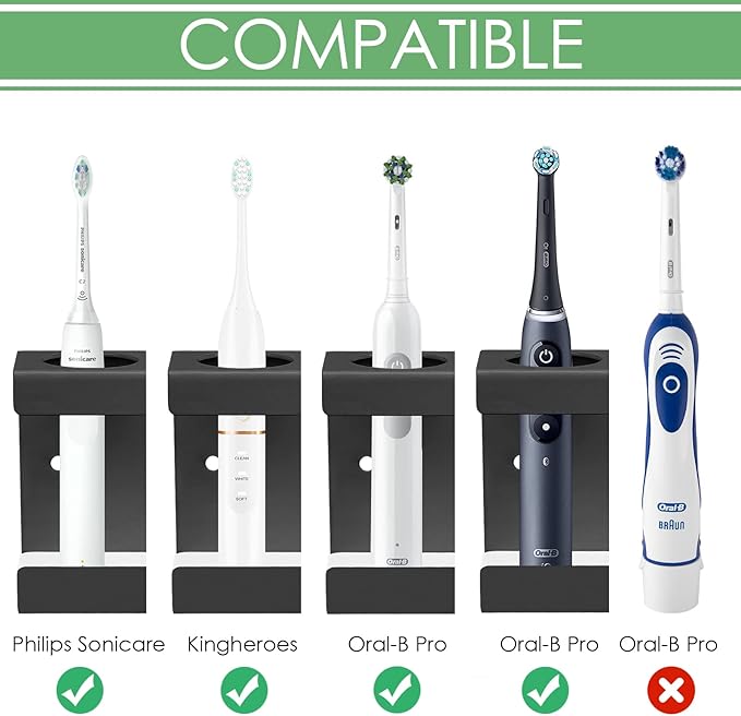 Wall Mounted Electric Toothbrush Holder, 4 Slots Stand - Image 3