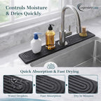 Diatomite Faucet Mat for Kitchen Sink, Fast Dry Stone Sink Splash Guard - Image 3
