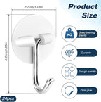 24pcs Round Plastic Hooks - Image 2