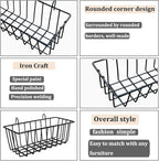 3 Pack Wire Baskets, Wall Grid Panel Hanging Wire Basket, Wall Storage and - Image 4