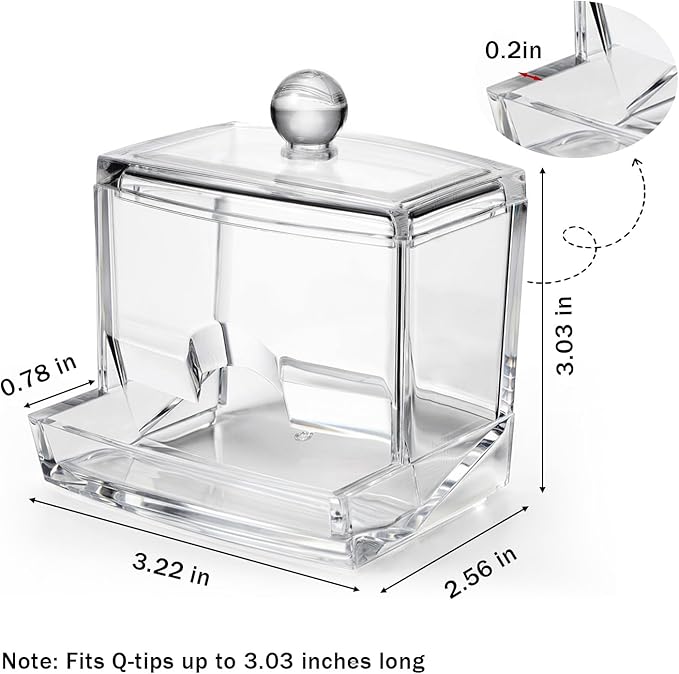 SheeChung 10Oz Acrylic Qtip Holder Dispenser - Image 4