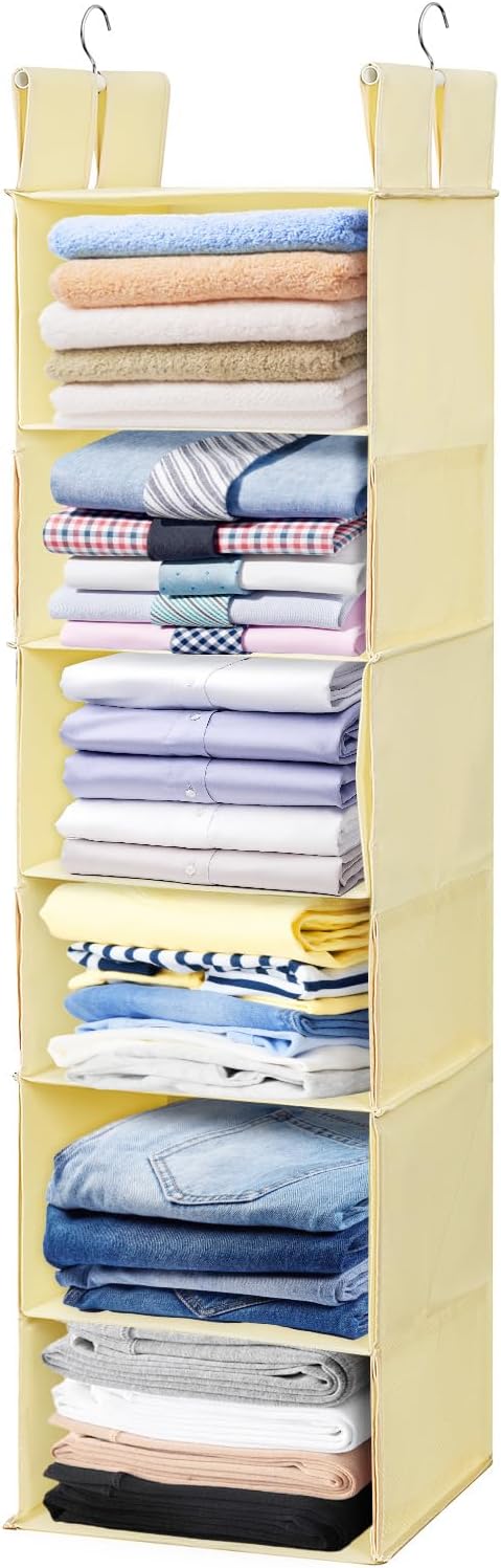 Posprica Interchangeable Hanging Closet Organizer – 6 Slim Tiers or 3 Spacious by Posprica