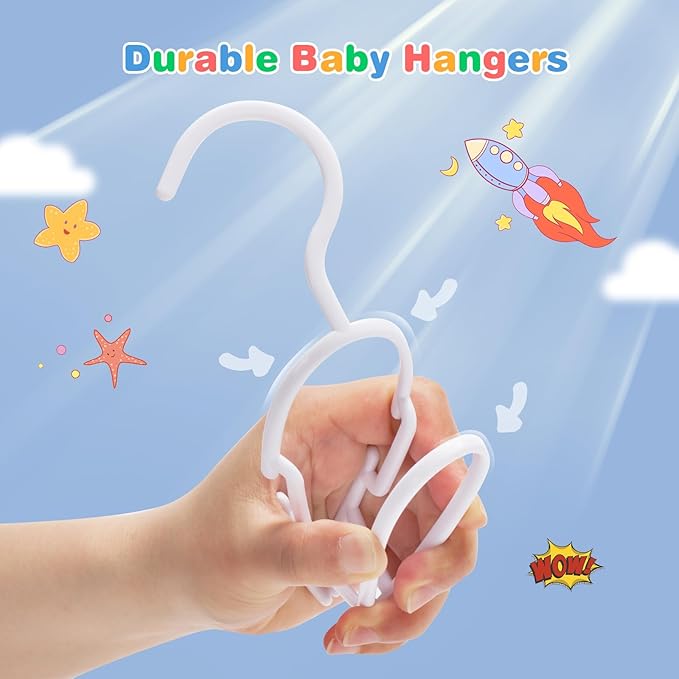 GoodtoU Baby Clothes Hangers 60 Pack, Baby Plastic Hangers - Image 5