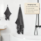 SEMAXE Grey Bath Towels Set of 4, 100% Cotton Luxury Bathroom Towels, and - Image 4
