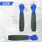 MUMUKE 3-pair set Long Waterproof Gloves, Long Chemical Gloves, Padded Cotton - Image 2