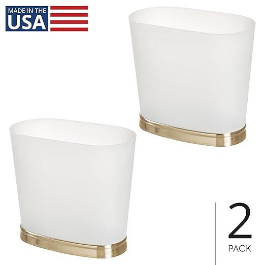 iDesign Slim Bathroom Trash Can, Small Plastic Garbage Can - Image 2