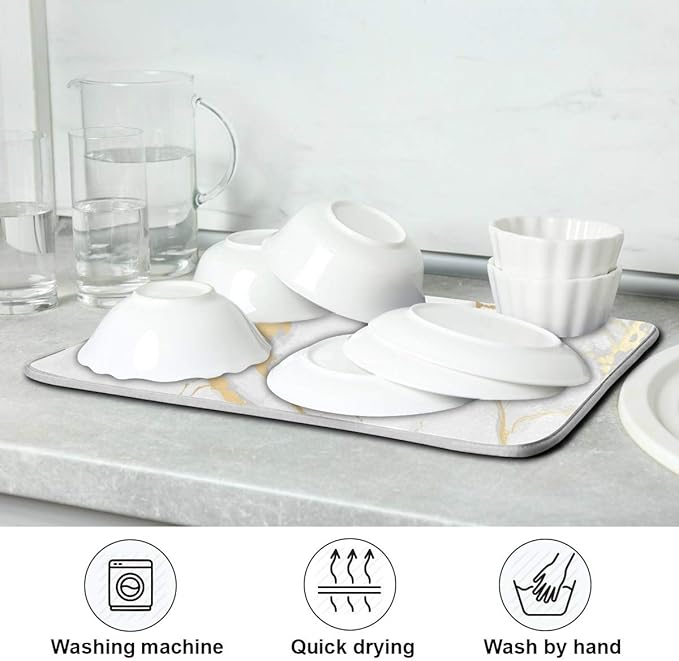 Marble White Dish Drying Mat 18x24 - Image 7