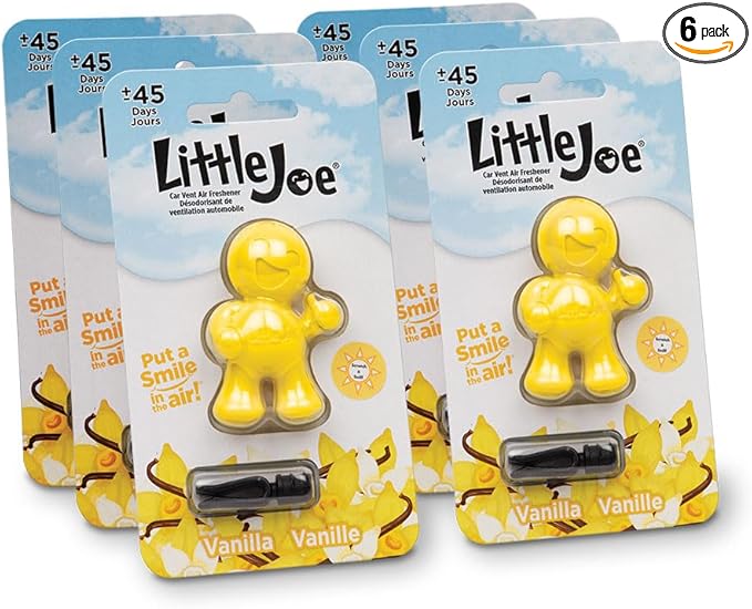 Little Joe 96402-6PK Vanilla Scent Car Air Freshener Vent Clip, Fights Odors by StonerCarCare