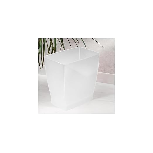 iDesign Small Plastic Bathroom Trash Can, Slim Rectangle Garbage Bin - Image 7