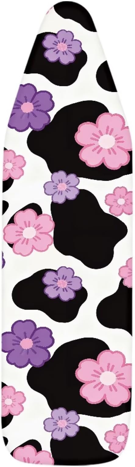 Pink Flower Cow Print Ironing Board Cover Soft Stain Resistant Ironing Board - Image 7