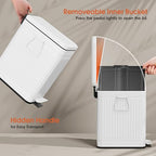 Small Bathroom Trash Can with Lid Soft Close, 6L / 1.6 Gallon Stainless Steel - Image 4