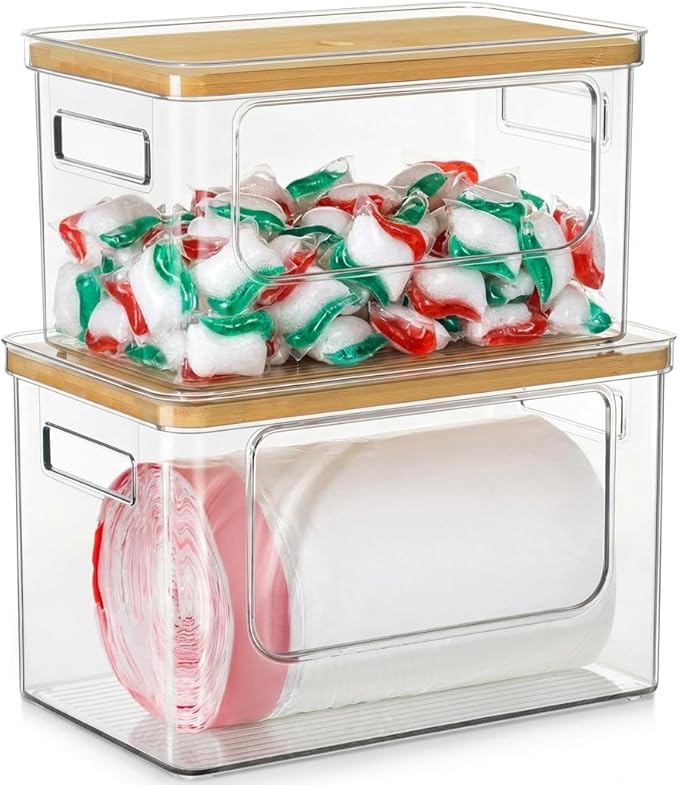 Hudgan 2 Pack Large Trash Bag Dispenser, 2 in 1 Garbage Bag and Dishwasher Pods - Image 2