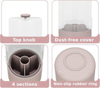 Toothbrush Holder with Cover 360 Rotating 4 Compartments Bathroom Toothpaste - Image 8