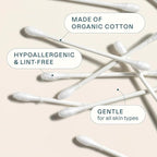 Cliganic Organic Cotton Swabs, Chlorine-Free Hypoallergenic, Gentle & Absorbent - Image 4