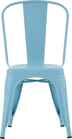 Nazhura Metal Dining Chair Farmhouse Tolix Style for Kitchen Dining Room Café Restaurant Bistro Patio, 18 Inch, Stackable, Waterproof Indoor/Outdoor (Sets of 4) (Blue) - Image 4
