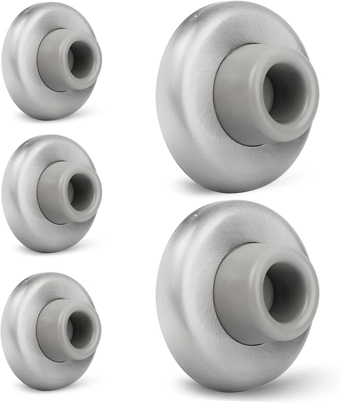 5 Pack Concave Wall Door Bumper Stop Brushed Satin Nickel – 2-1/2” Outside by KOVOSCH
