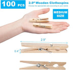 SenseYo 100 Pcs 2.9 Inch Wooden Clothespins Clips - Image 2