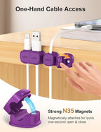 6 Pack Magnetic Cable Clips, Laitver Cord Organizer Holder Strong Adhesive Desk - Image 4