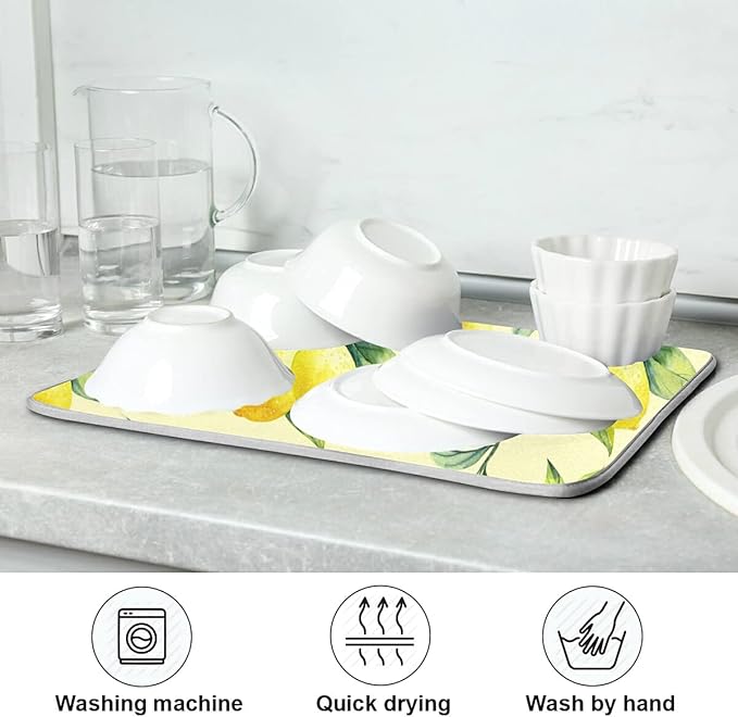Super Absorbent Dish Drying Mat, Microfiber Fast-Drying Dish Mat, Kitchen Dish - Image 7
