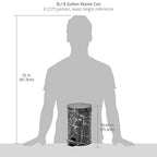 mDesign Extra Small Modern 3-Liter/.7 Gallon Round Metal Lidded Step Trash Can - Image 4
