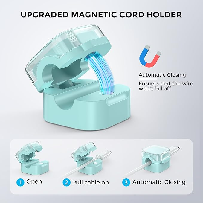 AhaStyle Magnetic Cable Organizer 6 Pack Cord Cable Holders Clips Strong - Image 2