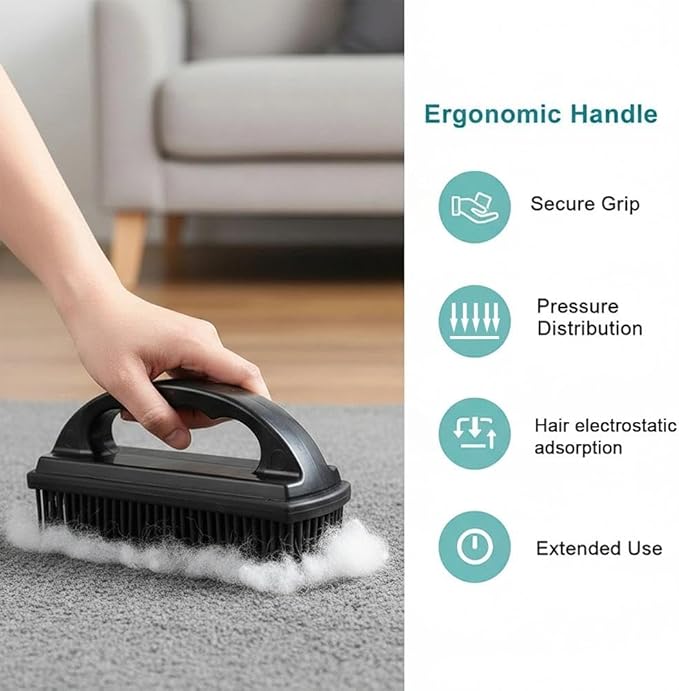 Rubber Pet Hair Removal Brush Lint & Cat Dog Hair Remover Brush Pet Silicone - Image 5