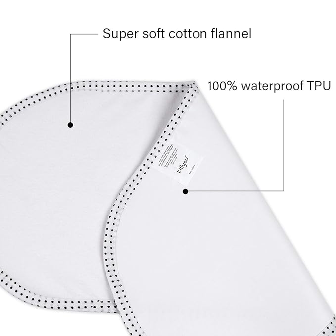 TILLYOU Waterproof Changing Pad Liners 6 Pack, 100% Cotton Reusable Cloth - Image 4