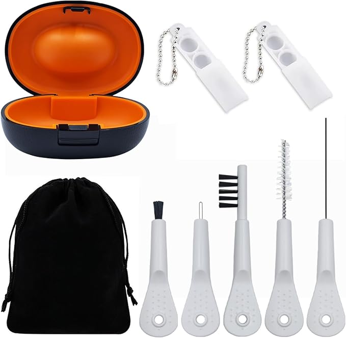 9 Pieces Hearing Aid Case Portable Storage Box by Aierting