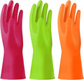 Alimat PluS 3 Pack Reusable Cleaning Gloves Latex Free, Dishwashing Rubber by AlimatPlus