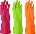 Alimat PluS 3 Pack Reusable Cleaning Gloves Latex Free, Dishwashing Rubber by AlimatPlus