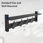 Coat Rack Wall Mount with Shelf, 24 Inch Coat Hanger Walls Mounted, Hat Rack - Image 7