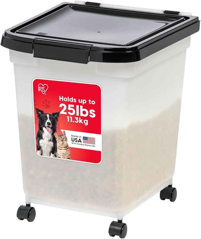 IRIS USA 25 Lbs / 32.5 Qt WeatherPro Airtight Pet Food Storage Container by IRISUSA
