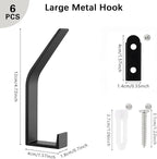 6 Pack Coat Hooks Wall Mount - Image 8