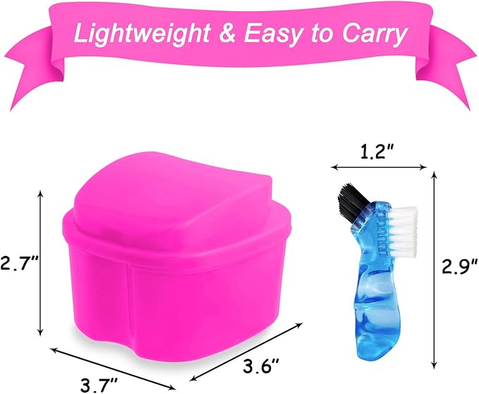 Keedolla 2 Pack Denture Bath Box Cup Retainer Cleaner Case - Image 6