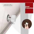 Door Stoppers with Extra Stickers, Self-Adhesive Door Stop with Black Rubber & - Image 3
