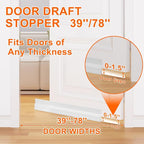 Door Draft Stopper for Bottom of Door, Adjustable Weather Stripping Door Seal - Image 4