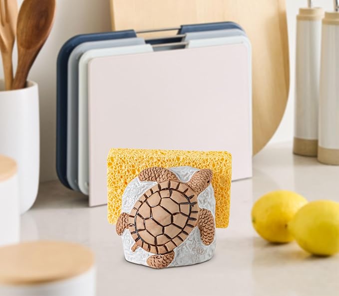 Turtle Kitchen Sponge Holder for Kitchen Sink Ceramic Kitchen Sink Sponge - Image 2