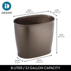 iDesign Slim Plastic Bathroom Trash Can, Small Garbage Bin - Image 4