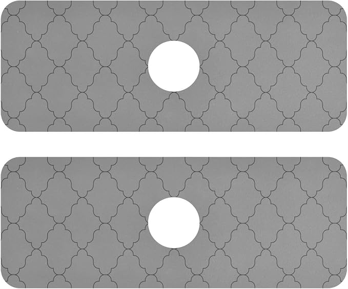 Kitchen Sink Splash Guard 2 PCS 14.7 Inch Sink Faucet Mat Splash Guard by Eyanle
