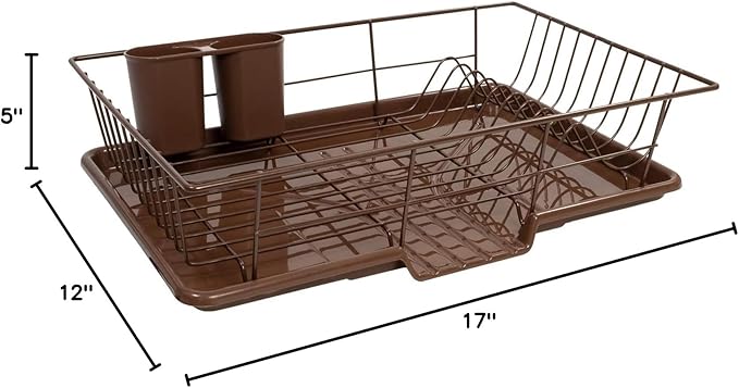 Sweet Home Collection Space-Saving 3-Piece Dish Drainer Rack Set: Efficient - Image 2