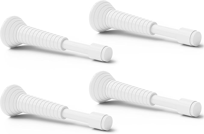 4Pcs White Spring Door Stops, Screw in & Adhesive Door Stopper by Sckeinwg