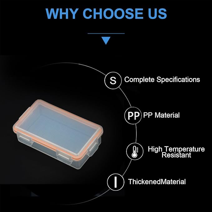 Heyiarbeit 2 x 18650 Battery Storage Case Holder Organizer Box Transparent 2Pcs - Image 4