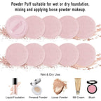 10pcs Powder Puff Cotton Cosmetic Face Makeup Powder Puffs Pads - Image 3