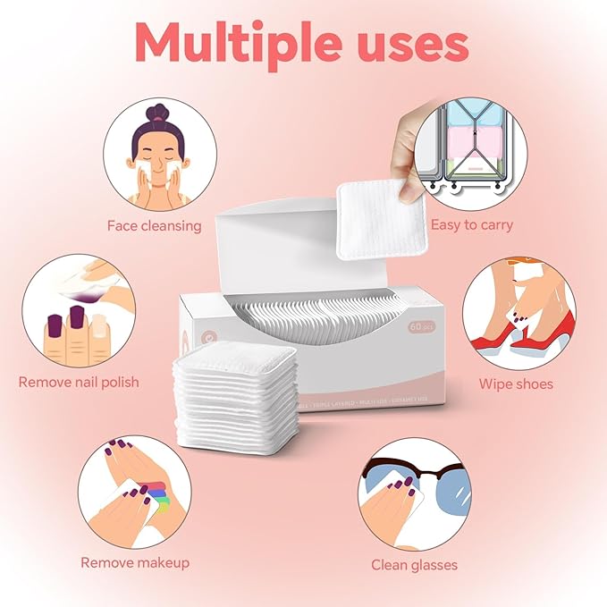 Square Cotton Pads, 100% Cotton, Not to Shed or Fall Apart, Unique Triple-Layer - Image 6