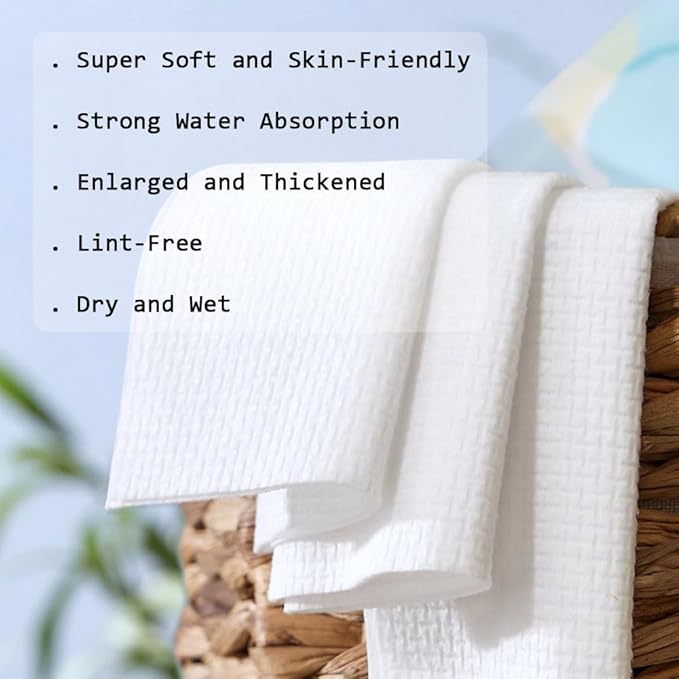 Disposable Face Towels, Facial Cleansing Cloths, Extra Soft Makeup Removing - Image 4