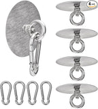 4 Pcs Self Adhesive Ceiling Hook Stainless Steel Pad Eye Hooks Nail-Free Wall by Sankoly