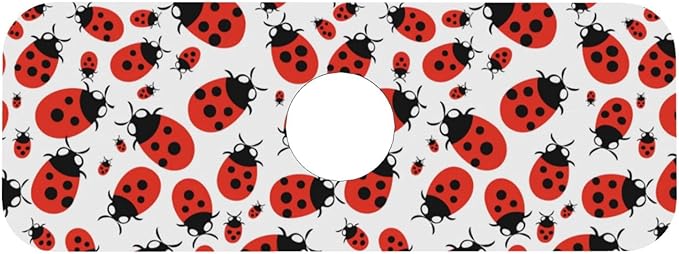 Kitchen Sink Splash Guard Faucet Mat Ladybug Cartoon 15"x5.5", Diatom Mat - Image 7